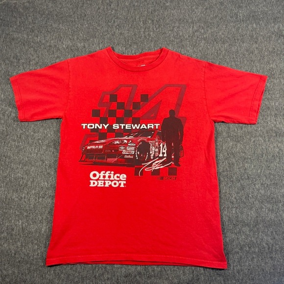 Nascar Other - Vtg Tony Stewart NASCAR Racing T Shirt Office‎ Depot #14 Red Medium